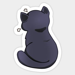 Kawaii Angry Black Cat from the backside, Cat Lover Sticker